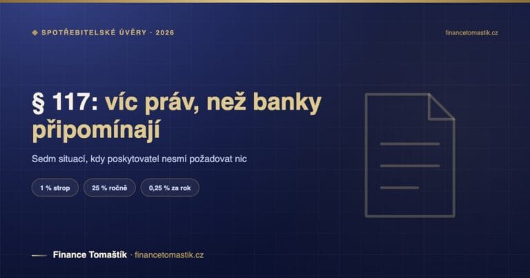 Předčasné splacení úvěru: § 117 dává víc práv, než banky rády připomínají