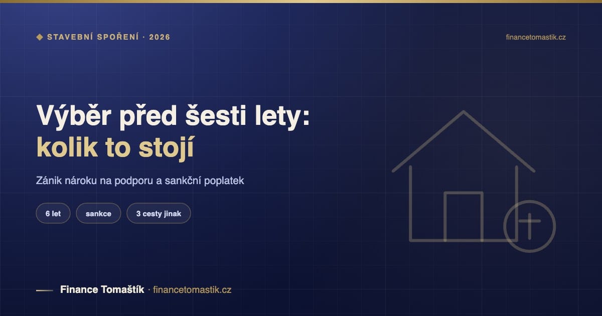 Jak vybrat peníze ze stavebního spoření před šesti lety — Finanční poradenství