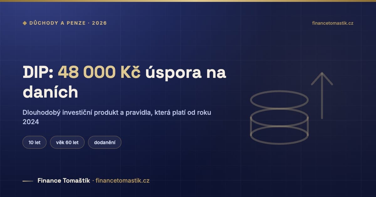 DIP: 48 000 Kč úspora na daních — Dlouhodobý investiční produkt a pravidla, která platí od roku 2024