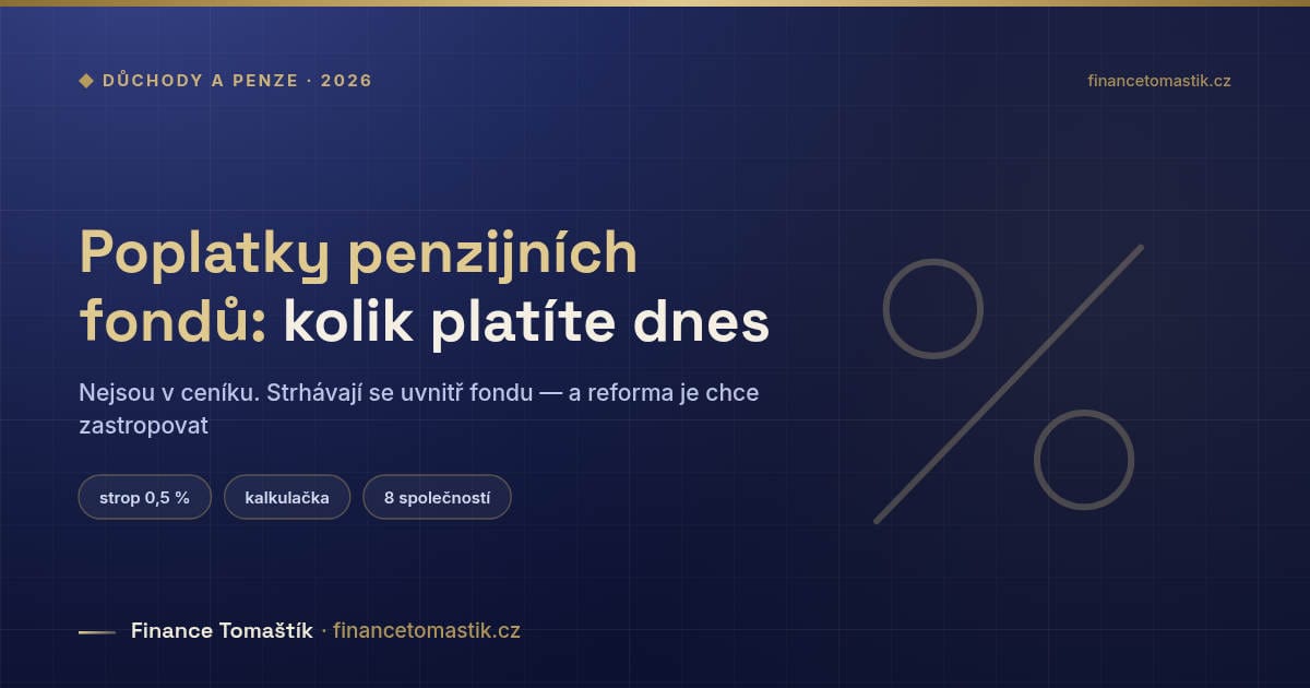 Poplatky penzijních fondů 2026 – poplatek za správu a za zhodnocení a navrhovaný strop 0,5 % podle reformy