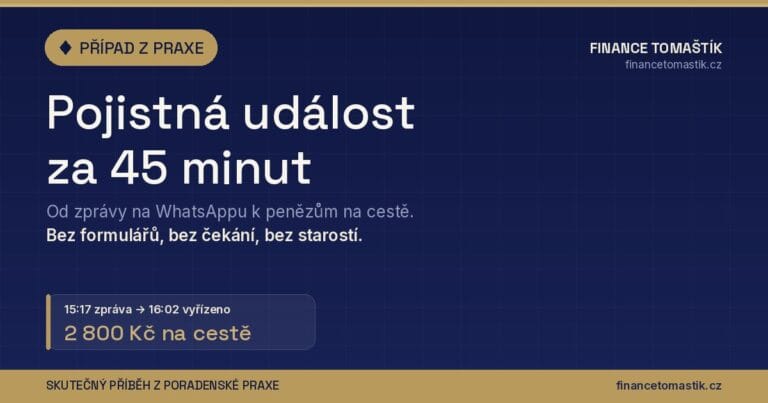 Případ z praxe: pojistná událost vyřízená za 45 minut. Od zprávy na WhatsAppu k penězům na cestě