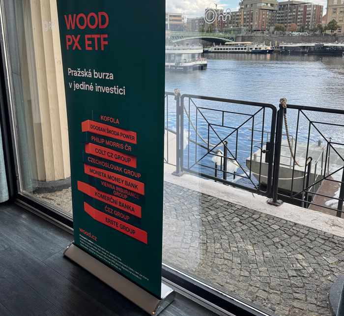 Roll-up WOOD PX ETF na představení fondu v Občanské plovárně 17. 9. 2026 — Pražská burza v jediné investici